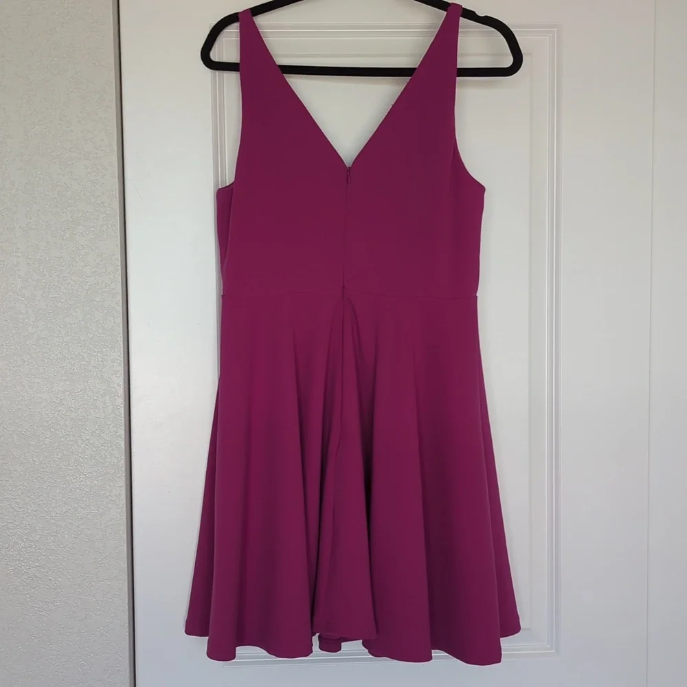 Lulus Darling Delight Fuchsia Skater Dress Pink - Size XL - Picture 6 of 7